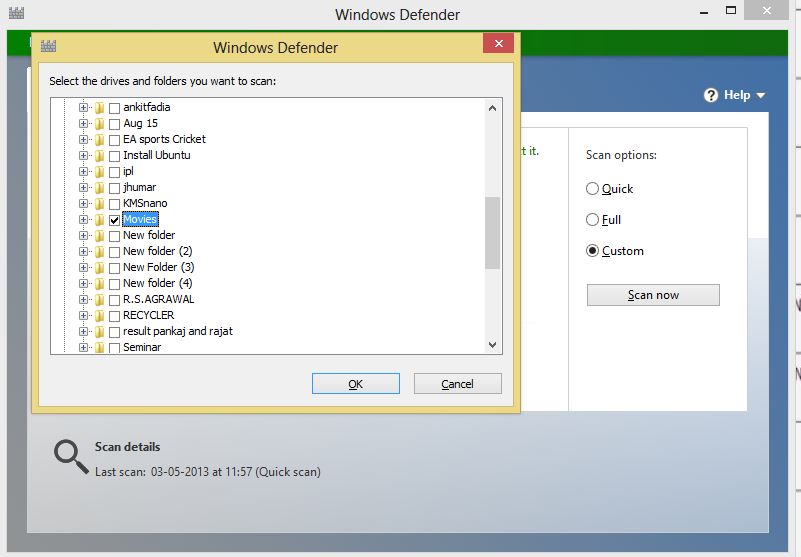 Browse and Select File and Folder for Scan in Windows 8