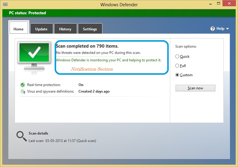 Scan Completed by Windows Defender
