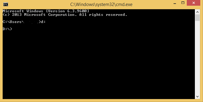 access files and folders using command prompt-drive change